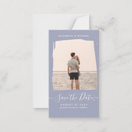 20 x Minimalistisches FOTO Save the Date Dusty Blu Mitteilungskarte