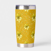 20oz Sonnenblumen-Tumbler aus Edelstahl - Reise-Ta