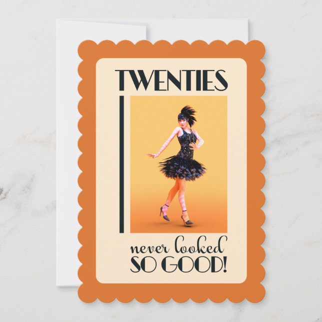 20s Birthday Vintage Custom Einladung (Vorderseite)