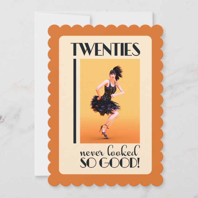 20s Birthday Vintage Custom Einladung (Vorderseite)