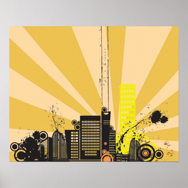 20x16 Abstrakte Stadtmauer Kunst Poster (Vorne)