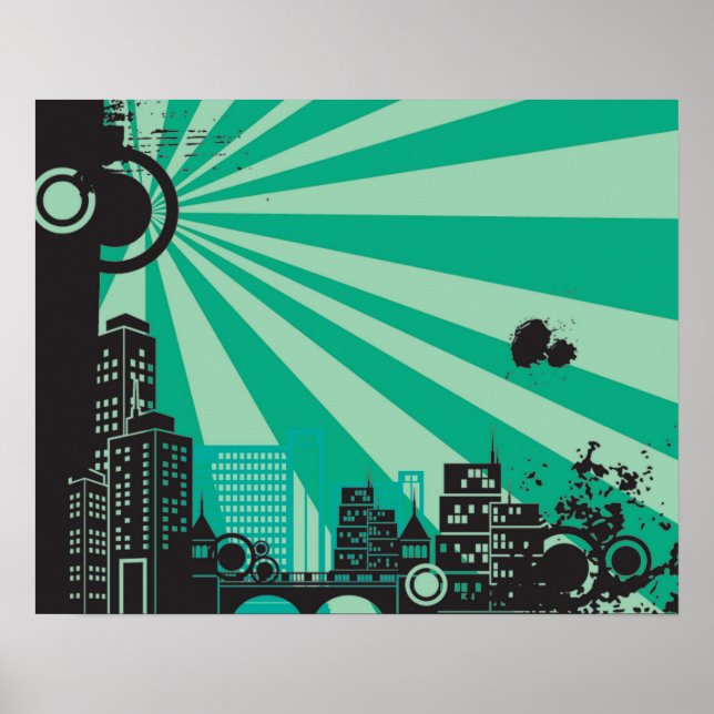 20x16 Abstrakte Stadtmauer Kunst Poster (Vorne)