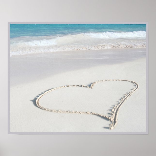20x16 Herz an der Strandmauer Art Poster (Vorne)