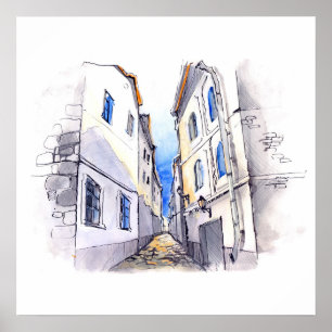 20x20 Abstrakte Stadtmauer Kunst Poster