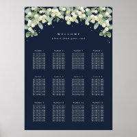 20x28" 12 Tische mit 10 Sitzen Chart Poster