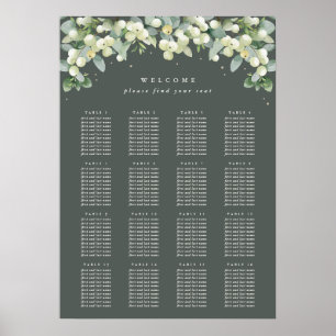 20x28" 16 Tische Sitzplan Poster für 10 Personen