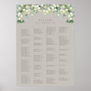 20x28" alphabetische Sitzordnung für 150 Personen Poster