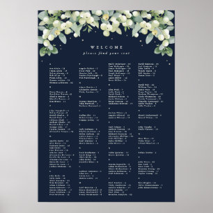 20x28" alphabetische Sitzordnung für 150 Personen Poster
