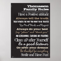20x28 Chalk Personalisierte Familienregeln Hausunt