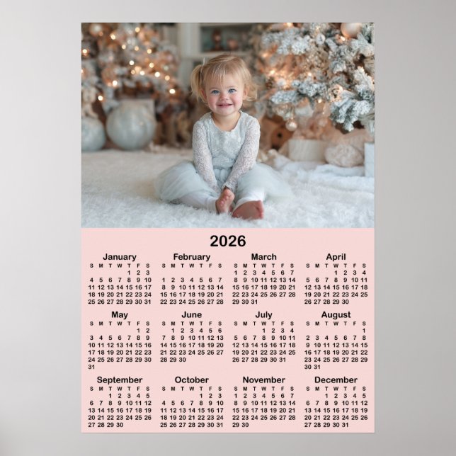 20x28 Photo Blush 2026 Calendar Poster (Vorne)