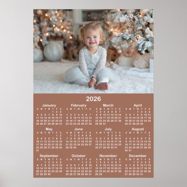 20x28 Photo Mocha 2026 Calendar Poster (Vorne)