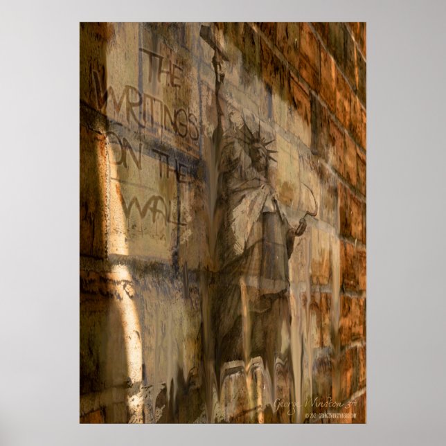 20x28 "The Writing's On The Wall" Politisches Post Poster (Vorne)