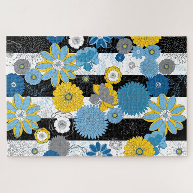 20x30 großes Blumenpuzzle für farbenblinde Mensche Puzzle (Horizontal)