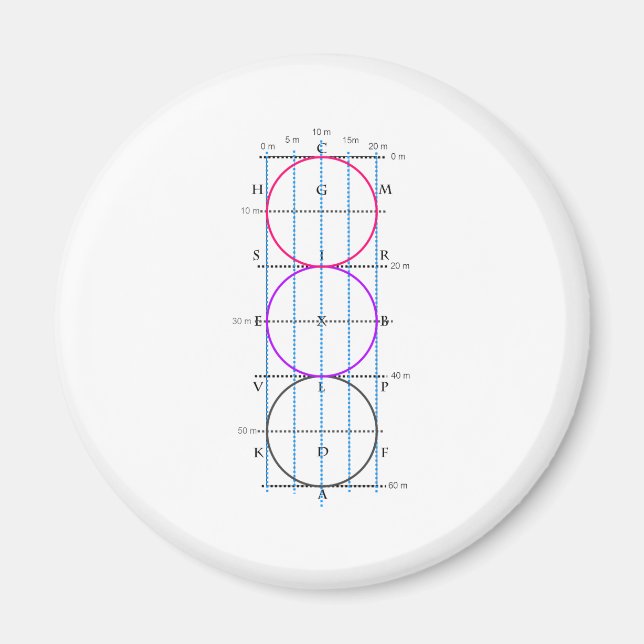 20x60m Dressur Court **Circles* Magnet (Vorne)