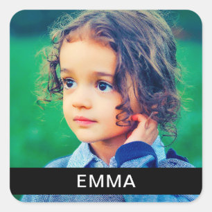 20x Buchsticker Labels für Ihr Foto und Ihren Text Quadratischer Aufkleber