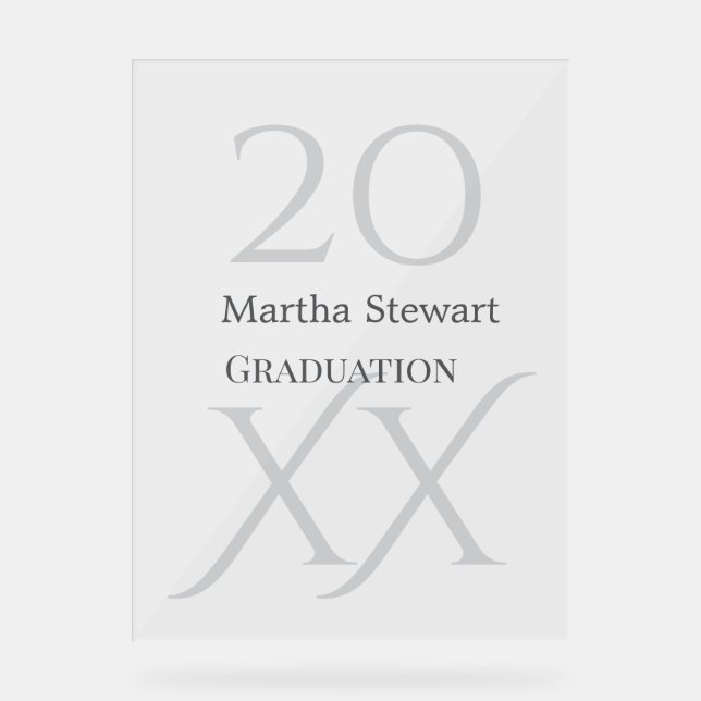 20XX bold le graduation name congrats school year  Acrylschild (Vorderseite)