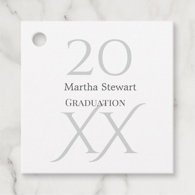 20XX bold le graduation name congrats school year  Geschenkanhänger (Vorderseite)