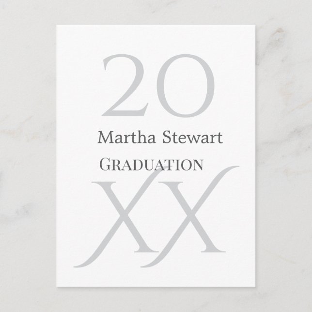 20XX bold le graduation name congrats school year  Postkarte (Vorderseite)