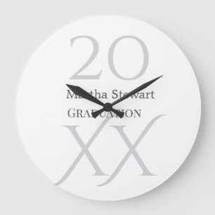 20XX fett le Abschlussname Gratulation Schuljahr  Große Wanduhr