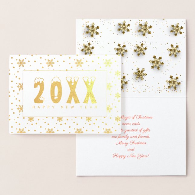 20XX Frohe Weihnachten & Glück Neues Jahr! XMAS Sn Folienkarte (Anzeige)