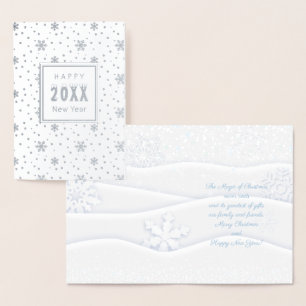 20XX Frohe Weihnachten und Glück Neues Jahr!  XMAS Folienkarte