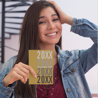 20XX Gold Graduation Party Einladungen