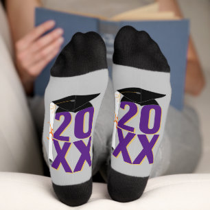 20XX Grad Cap and Diploma Abschluss Socken
