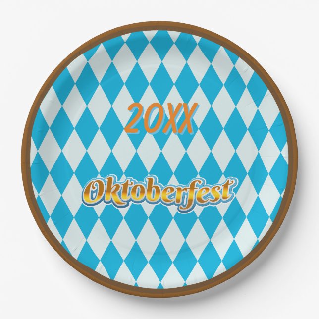 20XX Oktoberfest-Papierplatte Pappteller (Vorderseite)