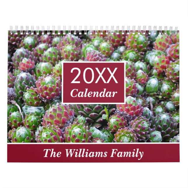 20XX Succulents Lovers Garden Personalisiert Monat Kalender (Titelbild)