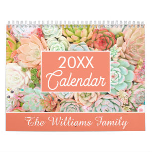 20XX Sukkulenten Kaktusliebhaber Personalized Mona Kalender
