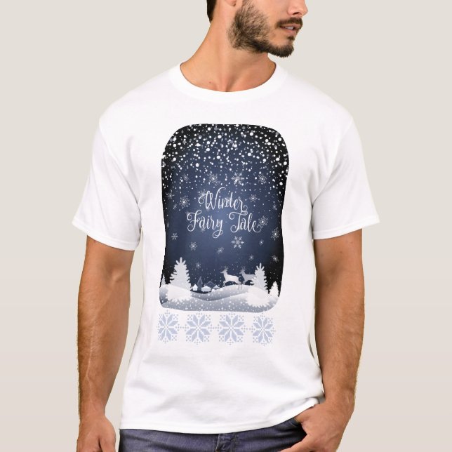 20XX Wintermärchen - Urlaub SchneeLandschaft T-Shirt (Vorderseite)
