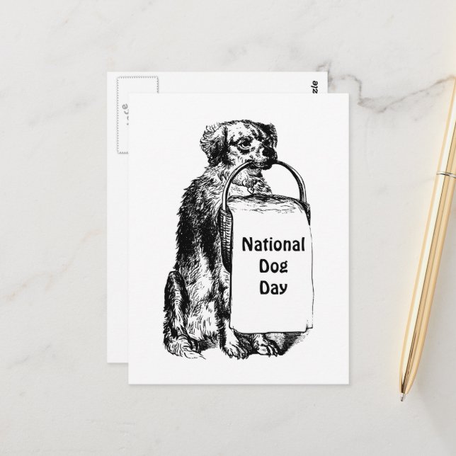 21.09-27 Nationale Hundeschwoche Postkarte (Vorderseite/Rückseite Beispiel)