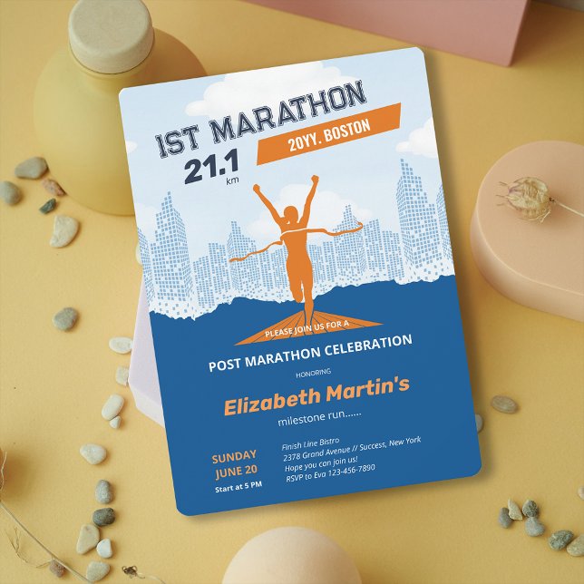 21,1 km 1ST-Marathon-Post-Marathon-Party Einladung (21.1km 1ST Marathon-Post Marathon Party Invitation)