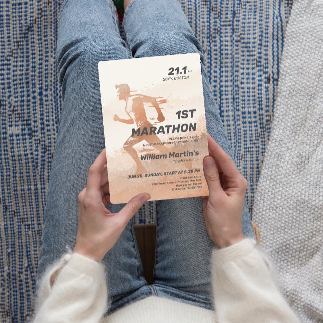 21,1 Meilen 1ST Marathon-Post-Marathon-Party Einladung (21.1miles 1ST Marathon-Post Marathon Party Invitation)