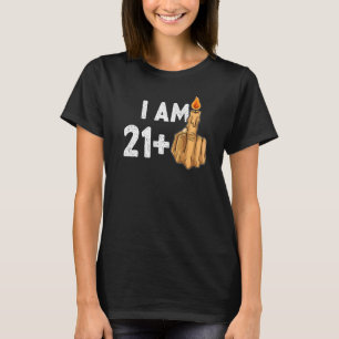 21+1 Middle Finger 22. Geburtstag Provokativ T-Shirt