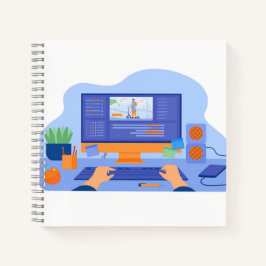 21,6 cm x 21,6 cm Spiralnotizblock Notizbuch