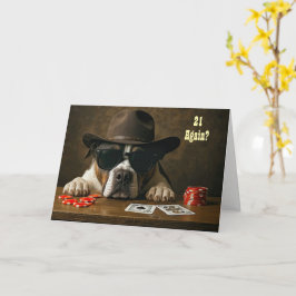 21 Again Happy Birthday Humorous Blackjack Hand  Karte