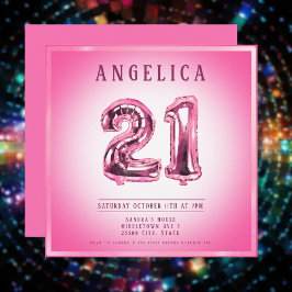 21. Anzahl Ballons Geburtstag Einladung