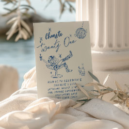 21. Blauer Handgezeichneter Cowgirl Küstengenuss G Einladung