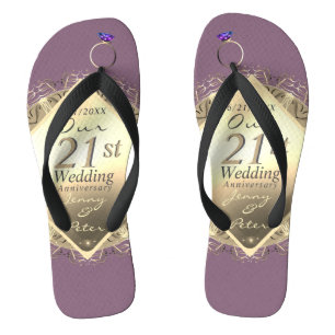 21. Brass & Iolite Hochzeitstag Flip Flops