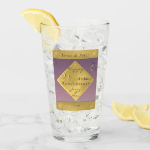 21. Brass & Iolite Hochzeitstag Glas