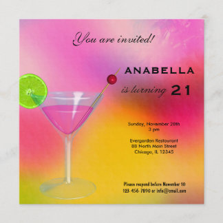 21. Cocktail Einladung zum Geburtstag