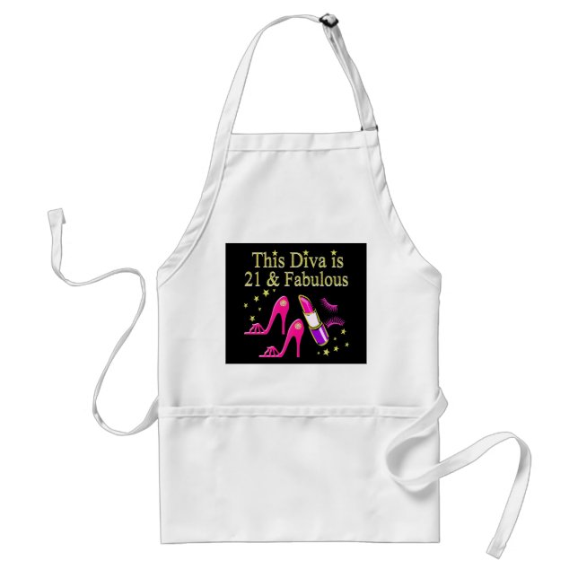 21 & FABULOUS PINK SHOE AND LIPSTICK DIVA DESIGN SCHÜRZE (Vorne)