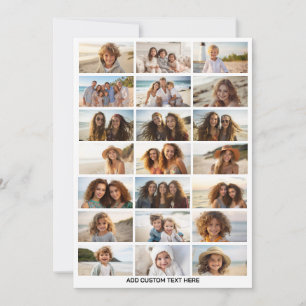 21-Foto-Collage - 3x7-Raster mit einem Textblock Feiertagskarte