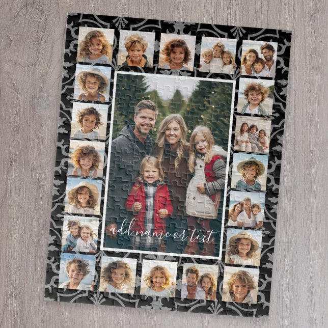 21 Foto Collage and Tile Pattern - KANN FARBE bear Puzzle (Personalize a jigsaw puzzle with your photos)