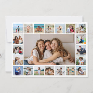 21-Foto-Collage editierbare Farb-Grußkarte Mitteilungskarte