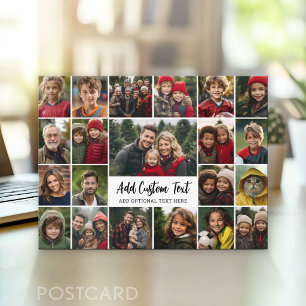 21-Foto-Collage-Raster mit 2 Textfeldern -  Postkarte