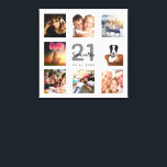 21. Foto Collage White Monogram Leinwanddruck<br><div class="desc">Ein einzigartiges 21. Geburtstagsgeschenk oder Sake, das ihr Leben mit einer Collage von 8 deiner Fotos feiert. Fügen Sie Bilder von ihrer Familie, Freunden, Haustieren, Hobbys oder Traumreise Ziel. Personalisieren und fügen Sie einen Namen, Alter 21 und ein Datum. Graue und schwarze Buchstaben. Ein schick weißer Hintergrund.</div>