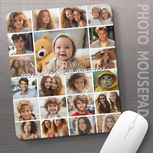 21 Fotocollage - Benutzerdefinierter Text - Schwar Mousepad