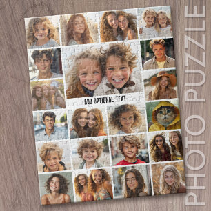 21 Fotocollage - Benutzerdefinierter Text - Schwar Puzzle